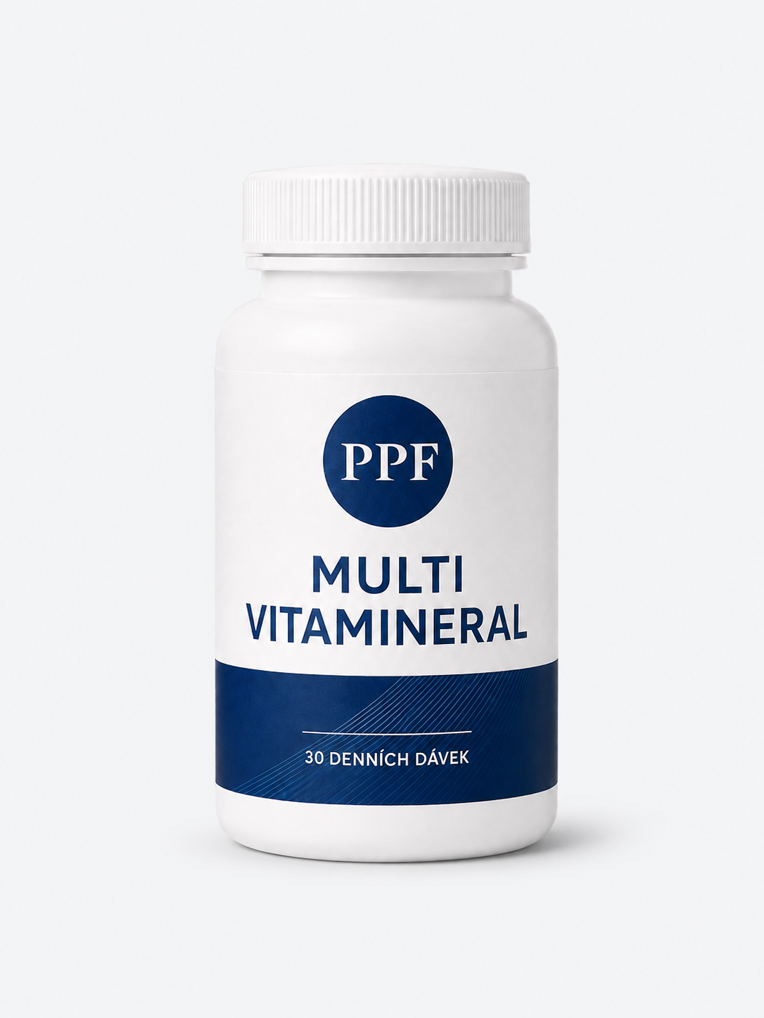 Orientační vizualizace lékovky Multi Vitamineral s etiketou PPF